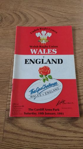 Wales v England 1991 Rugby Programme