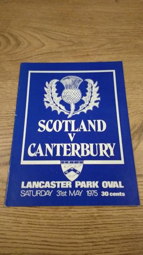 Canterbury v Scotland 1975 Tour Rugby Programme