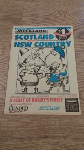 New South Wales Country v Scotland 1992 Rugby Programme