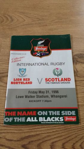 Northland v Scotland 1996 Rugby Programme