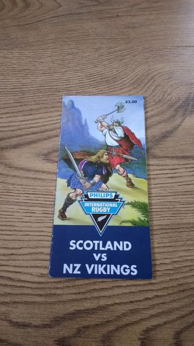 New Zealand Vikings v Scotland 2000 Rugby Programme
