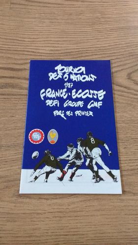 France v Scotland 1987 Rugby Programme
