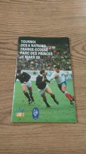 France v Scotland 1989 Rugby Programme