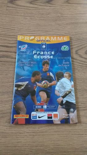 France v Scotland 2007 Rugby Programme