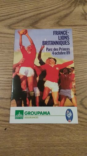 France v British Lions 1989 Tour Rugby Programme