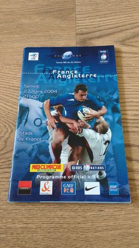 France v England 2004 Rugby Programme