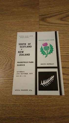 South of Scotland v New Zealand 1979 Rugby Programme