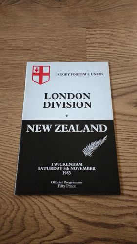 London Division v New Zealand 1983 Rugby Programme