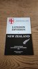 London Division v New Zealand 1983 Rugby Programme
