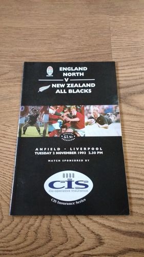 England North v New Zealand 1993 Rugby Programme