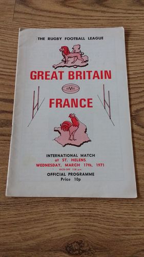 Great Britain v France 1971 Rugby League Programme