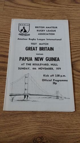 Great Britain Amateurs v Papua New Guinea 1979 Rugby Programme
