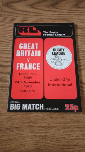 Great Britain U24 v France U24 1979 Rugby League Programme