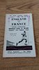 England v France 1964 Amateur International RL Programme