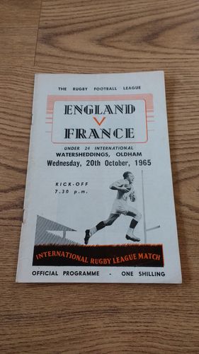 England Under 24 v France Under 24 1965 Rugby League Programme
