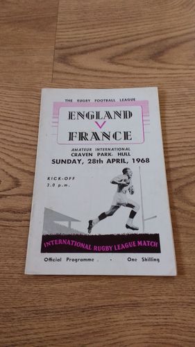 England v France 1968 Amateur International Rugby League Programme