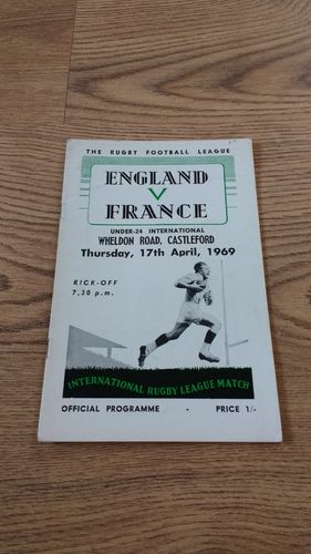 England Under 24 v France Under 24 1969 Rugby League Programme
