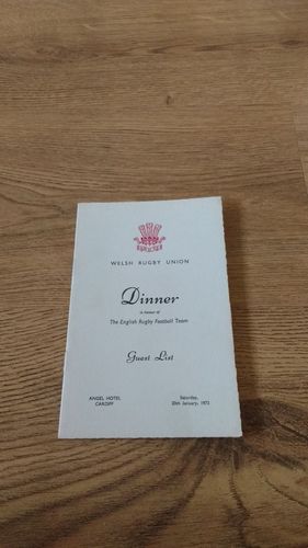 Wales v England 1973 Rugby Dinner Guest List