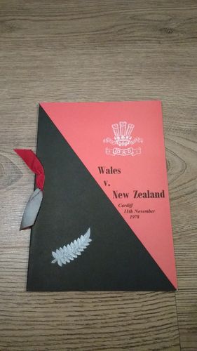 Wales v New Zealand 1978 Rugby Dinner Menu