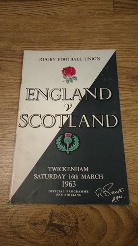 England v Scotland 1963 Rugby Programme