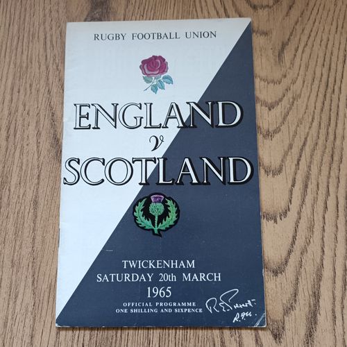 England v Scotland 1965 Rugby Programme