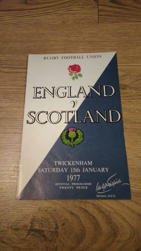 England v Scotland 1977 Rugby Programme