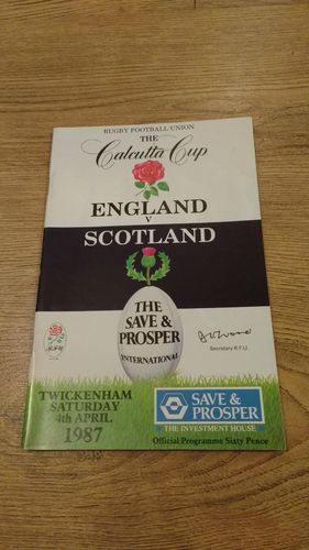 England v Scotland 1987 Rugby Programme