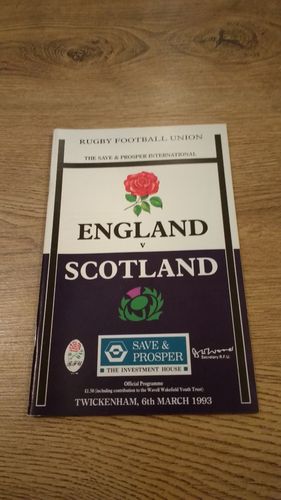 England v Scotland 1993 Rugby Programme