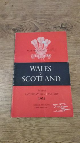 Wales v Scotland 1954 Rugby Programme