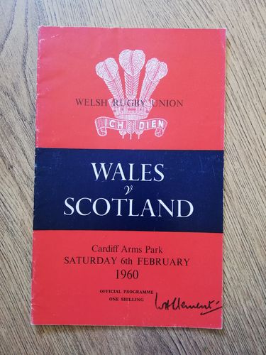 Wales v Scotland 1960 Rugby Programme