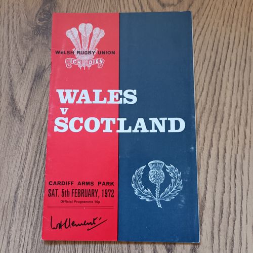 Wales v Scotland 1972 Rugby Programme