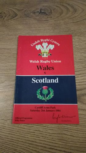 Wales v Scotland 1984 Rugby Programme
