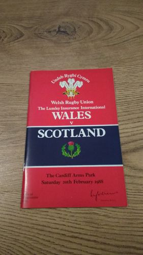Wales v Scotland 1988 Rugby Programme