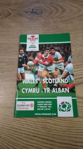Wales v Scotland 1996 Rugby Programme
