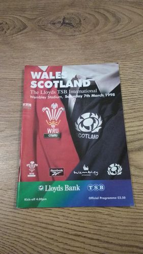 Wales v Scotland 1998 Rugby Programme