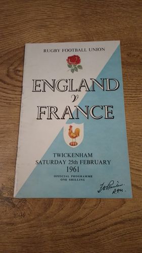 England v France 1961 Rugby Programme