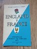 England v France 1971 Rugby Programme