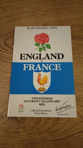 England v France 1983 Rugby Programme
