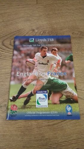 England v France 1999 Rugby Programme