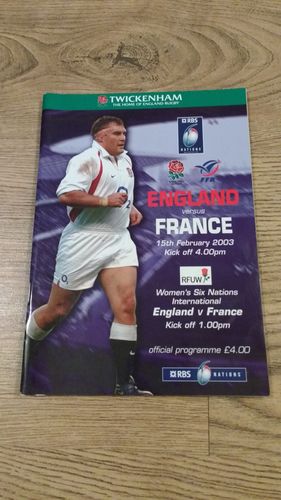 England v France 2003 Rugby Programme