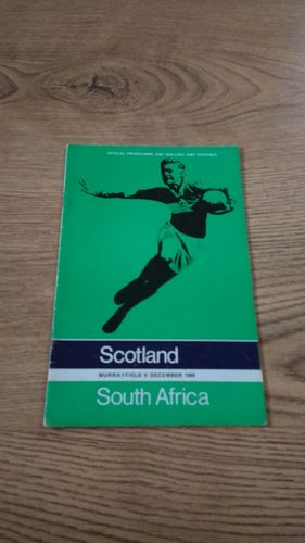 Scotland v South Africa 1969 Rugby Programme