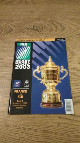 France v Fiji Rugby World Cup 2003 Programme