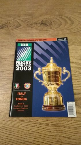 Italy v Tonga 2003 Rugby World Cup Programme
