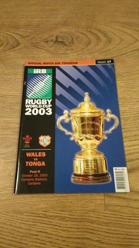Wales v Tonga 2003 Rugby World Cup Programme