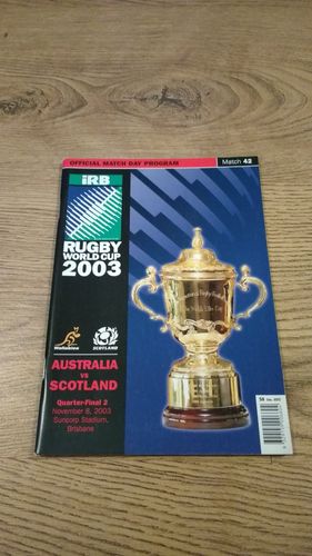 Australia v Scotland RWC Quarter-Final 2003 Programme
