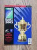 New Zealand v France 2003 Rugby World Cup 3/4 Place Play-Off Programme