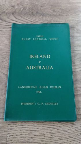Ireland v Australia 1968 Presentation Rugby Programme