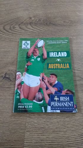 Ireland v Australia 1996 Rugby Programme
