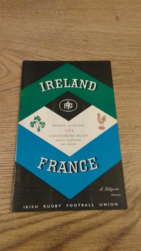 Ireland v France 1965 Rugby Programme