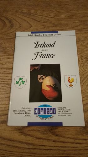 Ireland v France 1989 Rugby Programme